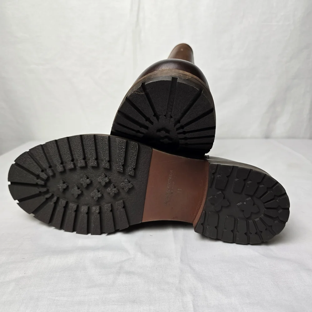 DAILY DEAL!!! Reserved Footware New York. Elegant Dark Brown Leather Ankle Boots - Picture 4 of 6